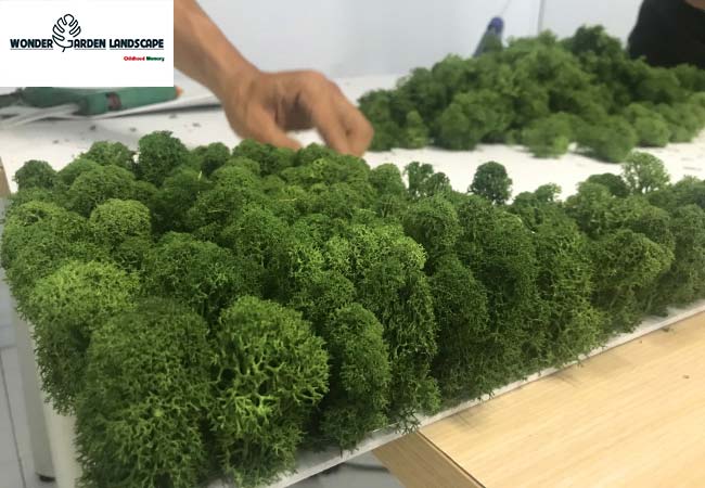 Thi công tường rêu nội thất 7 tuong reu noi that 006